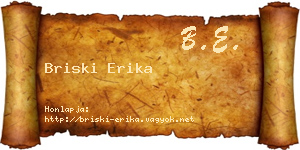 Briski Erika névjegykártya